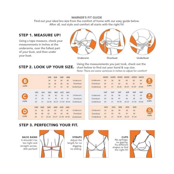 **Warner's** RM0911W Blissful Benefits No Dig Bra Wire Free Womens Small - Picture 3 of 4